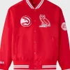 NBA Atlanta Hawks Full Snap Red Varsity Jacket
