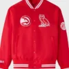 NBA Atlanta Hawks Full Snap Red Varsity Jacket​
