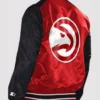 NBA Atlanta Hawks Red And Black Satin Jacket Back