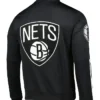 NBA Brooklyn Nets Black Bomber Track Jacket Back
