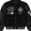 NBA Brooklyn Nets Black Wool Varsity Jacket