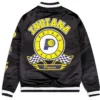 NBA Indiana Pacers Black Satin Varsity Jacket Back