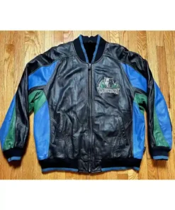 NBA Minnesota Timberwolves Leather Vintage Bomber Jacket