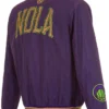 NBA New Orleans Pelicans Purple Bomber Zipper Jacket Back