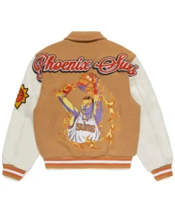 NBA Phoenix Suns Full Snap Varsity Letterman Jacket Back