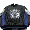 NBA Sacramento Kings Vintage Bomber Leather Jacket Back