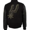 NBA San Antonio Spurs Gold Print Wool Varsity Jacket Back