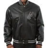 NBA Spurs Black Bomber Leather Jacket