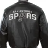NBA Spurs Black Bomber Leather Jacket Back