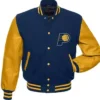 NBA Team Indiana Pacers Blue And Yellow Varsity Jacket