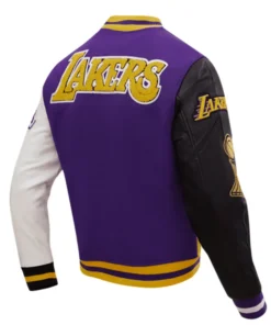NBA Team Lakers Championship Wool Varsity Jacket Back