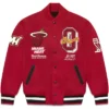 NBA Team Miami Heat Red Wool Varsity Jacket