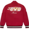NBA Team Miami Heat Red Wool Varsity Jacket Back