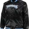NBA Timberwolves Black Varsity Satin Jacket