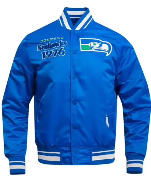 NFL Seattle Seahawks Vintage Classic Rib Satin Jacket