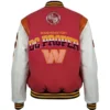 NFL Washington Commanders Full-Snap Pink Cropped DC Varsity Jacket For Sale