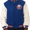 NHL New York Islanders Blue And White Varsity Jacket