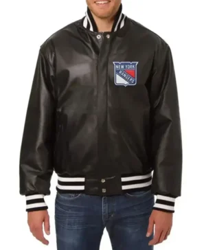 NHL New York Rangers Black Varsity Jacket