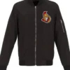 NHL Ottawa Senators Black Lightweight Vintage Bomber Jacket