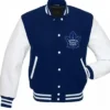 NHL Toronto Maple Leafs Blue And White Letterman Varsity Jacket