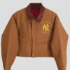NY Yankees Vintage Brown Crop Jacket