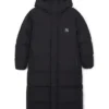 NY Yankees Winter Coat Black Hooded Long Down