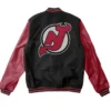 New Jersey Devils Black And Red Full Snap Jacket