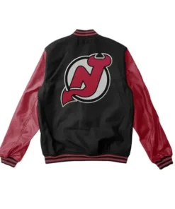 New Jersey Devils Black And Red Full Snap Jacket