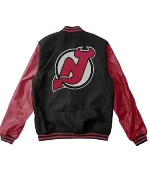 New Jersey Devils Black And Red Full Snap Jacket