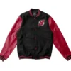 New Jersey Devils Black And Red Full Snap Wool Jacket