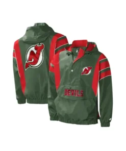 New Jersey Devils Green Pullover Hooded Jacket