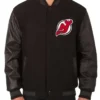 New Jersey Devils Letterman Varsity Black Wool Jacket