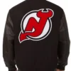 New Jersey Devils Letterman Varsity Black Wool Jacket For Sale