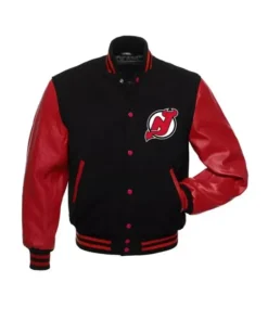 New Jersey Devils Red And Black Full Snap Jacket