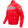 New Jersey Devils Satin Red Full Snap Varsity Jacket