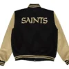 New Orleans Saints Black And Beige Varsity Jacket