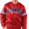 New York Giants Cecile Red Satin Jacket