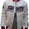 New York Giants White Satin Varsity Jacket