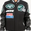 New York Jets Eunice Black Bomber Jacket