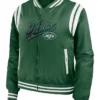 New York Jets Krystina Green Satin Bomber Jacket