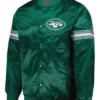 New York Jets Pick and Roll Green Satin Jacket
