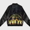 New York Knicks Black Satin Varsity Jacket Back