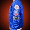 New York Knicks Blue Satin Varsity Jacket For Men