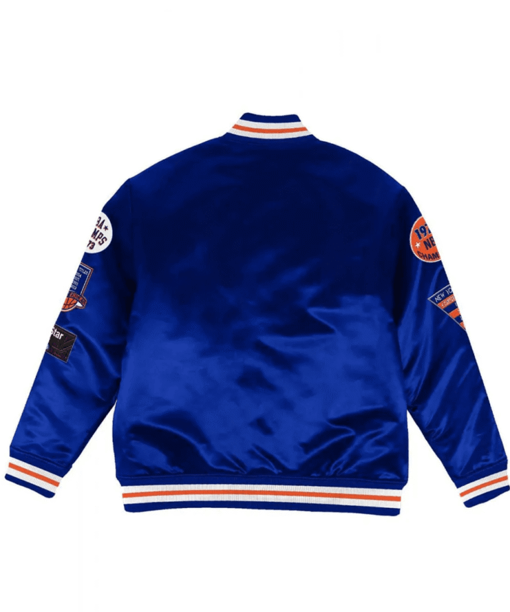 New York Knicks Satin Royal Blue Jacket Back