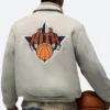 New York Knicks Wool Varsity Jacket Back