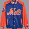 New York Mets Blue And Orange Bomber Starter Jacket