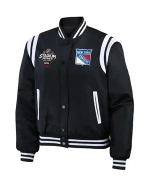 New York Rangers 2024 Stadium Black Varsity Jacket