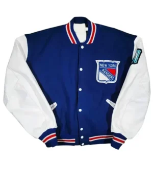 New York Rangers Blue And White Letterman Varsity Jacket