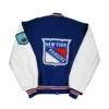 New York Rangers Blue And White Letterman Varsity Jacket For Sale