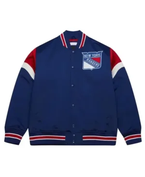 New York Rangers Blue Varsity Satin Jacket
